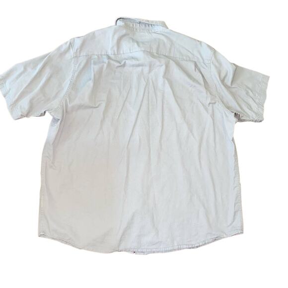 Wrangler Comfort Flex Light Grey Short Sleeve Collared 2XL Shirt Chest 28.5" - Picture 4 of 7